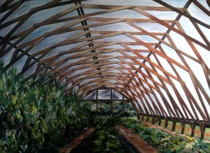 The High Tunnel- Elma C. Lomax Incubator Farm: Concord, NC- By Sarah West Oil on Canvas (2014)