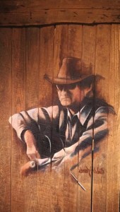 Jim Avett Oil on Vintage Barn Door by Sarah West (2014)