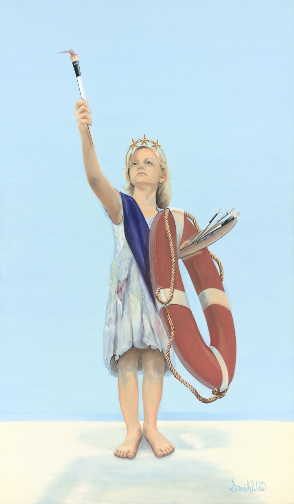 Little Liberty Girl I | Sarah West Image Size 18x 32" Print Size 22x 40" from the original Oil on Canvas by Sarah West (2017) 42x 72" The Civility Paintings 