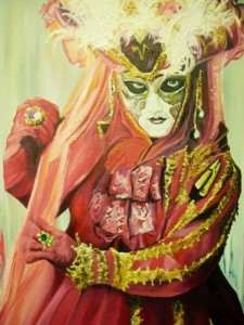 Masquerade - "Art is a Jealous Mistress" Oil on Canvas by Sarah West (2008)