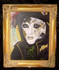 Masquerade - Venetian Angel Oil on Canvas by Sarah West