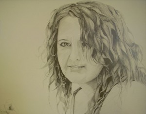 (early self portrait study) Graphite on Paper by Sarah West (2009)