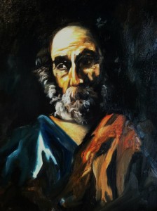 (study of Saint Peter) Oil on Canvas by Sarah West (2012)
